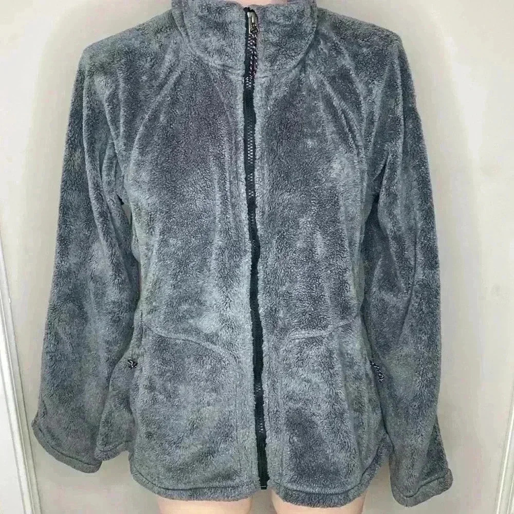 Burton Dry Ride Mira Monkey Fleece Jacket Gray Soft Ski Snowboarding Size Large
